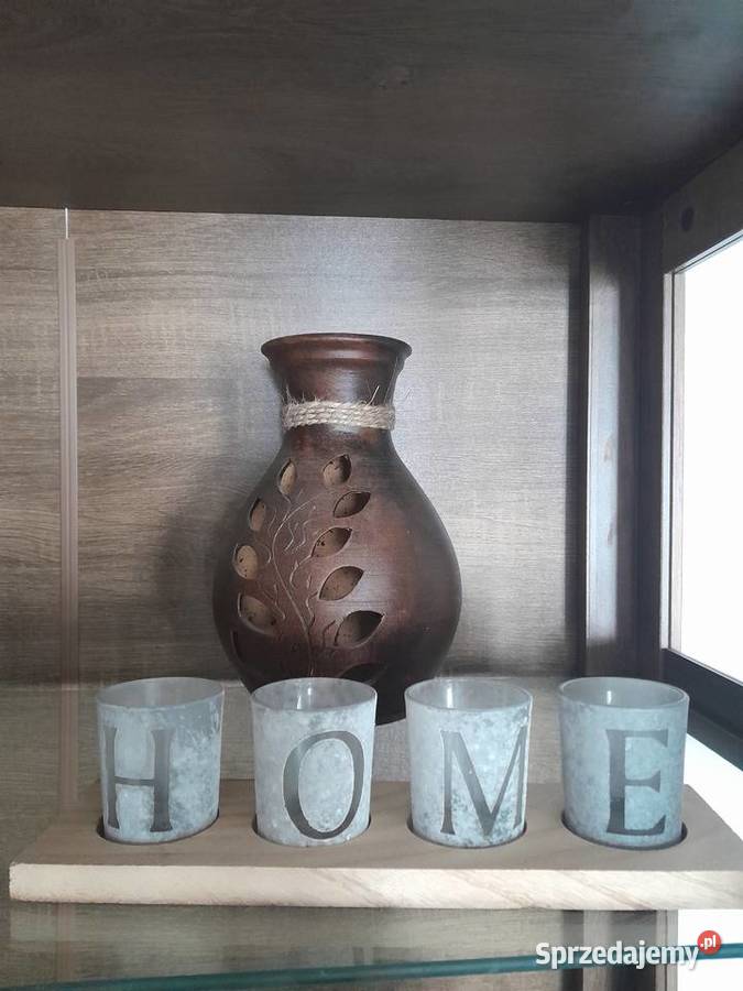 Świecznik plus wazon gliniany Grabowiec