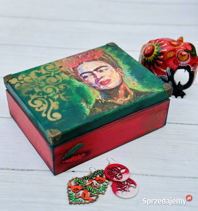 Toaletka z lusterkiem Frida Kahlo na biżuterię zielony Jelcz-Laskowice