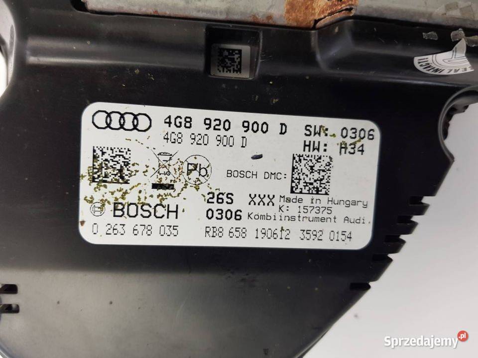 LICZNIK ZEGAR 4G8920900D AUDI A6 C7 sprzedam