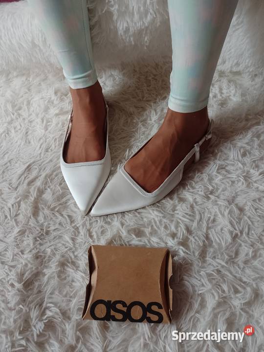 41 ASOS Design Białe baleriny z odkrytą piętą z 28cm małopolskie Kraków