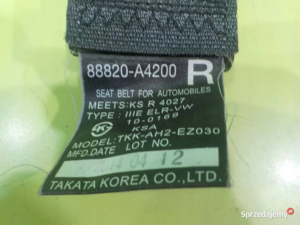 KIA CARENS IV 14r 5D pas bezpieczenstwa prawy Suków