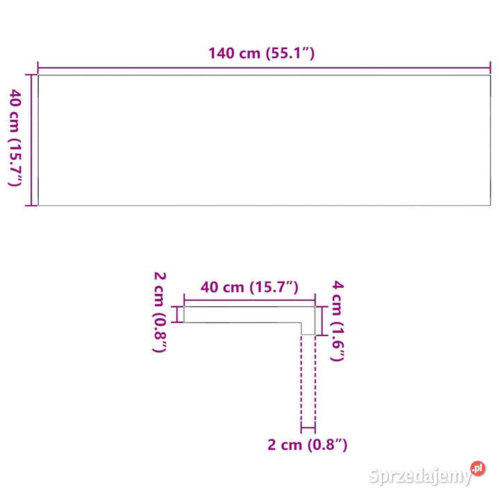 Parapety 2 ciemnobrązowy 140x40x2 lite drewno Warszawa sprzedam