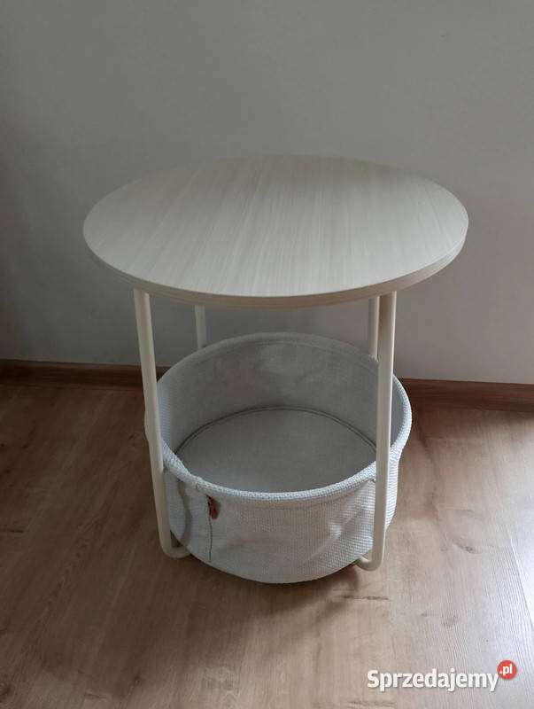Stolik kawowy okrągły z koszem Brzeziny