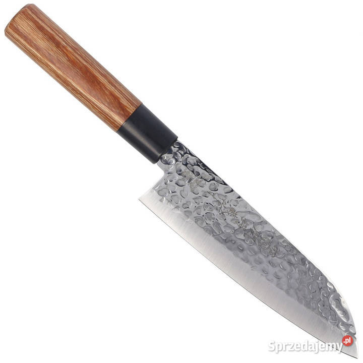 Nóż Tsubazo Santoku Pakka Wood Tsuchime Daido mazowieckie
