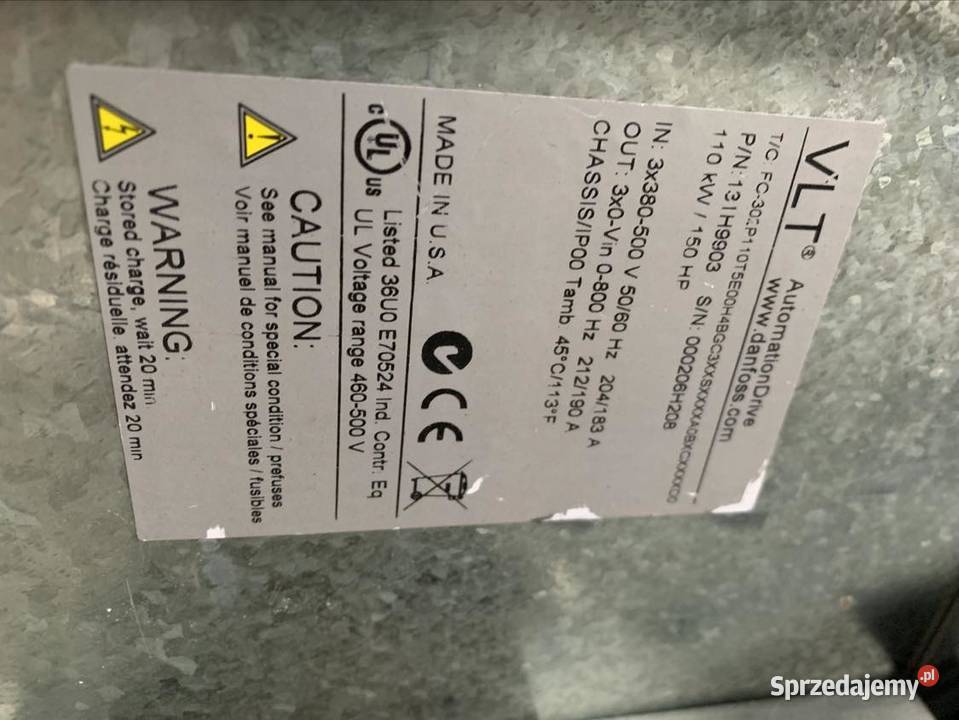Danfoss VLT FC302 131H9903 110kW 212A FC sprzedam