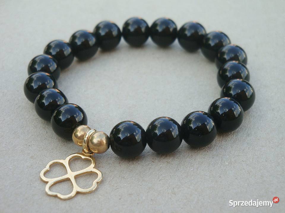 Bransoletki damskie Agat biały i Onyks czarny Kraków