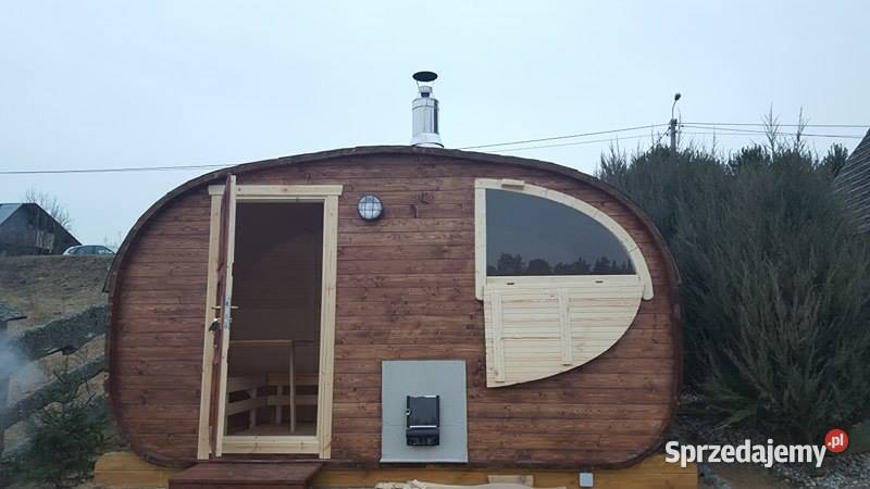 Sauna Owalna Ogrodowa Wyposażona Sauna Beczka Olecko