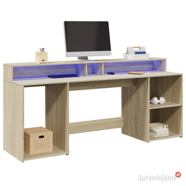 Biurko z podświetleniem LED dąb sonoma 200x55x91 Warszawa sprzedam