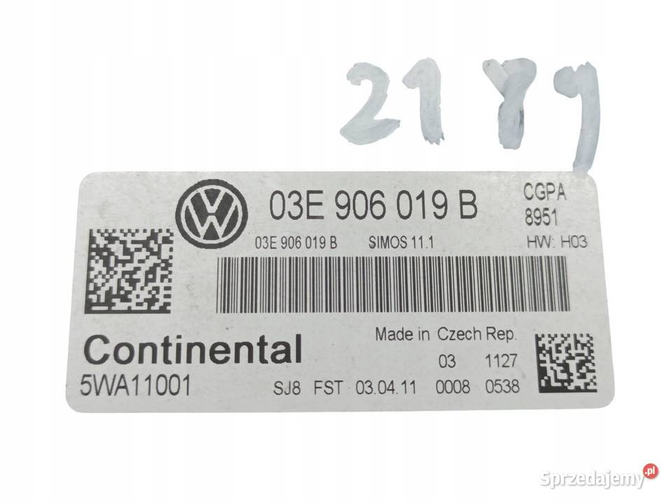 STEROWNIK SILNIKA 03E906019B Volkswagen Polo V Sterowniki