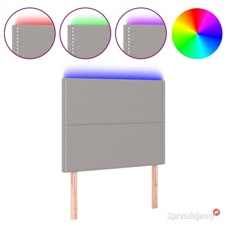 Zagłówek do łóżka z LED jasnoszary 90x5x118128 mazowieckie Warszawa