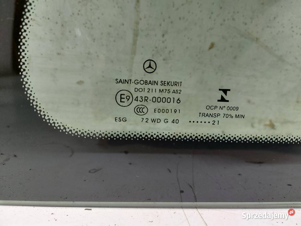 Mercedes EQV w447 Vklasa 2021 szyba karoseryjna osobowe