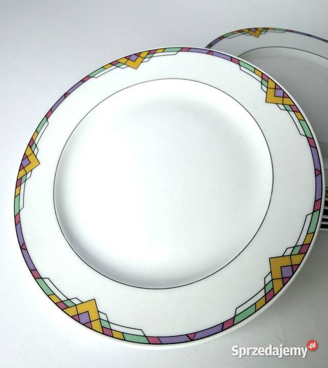 Talerzyki Art Deco zestaw 6 sztuk wzór Kraków