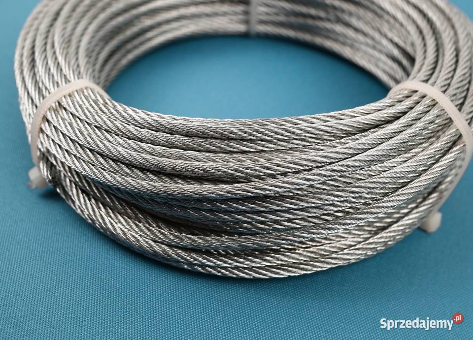 Lina stalowa 3 mm linka ocynkowana 6x7FC 20 mb lubelskie Lublin