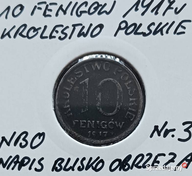 10 Fenigów 1917 rKrólestwo Polskie NBO 3 Konin