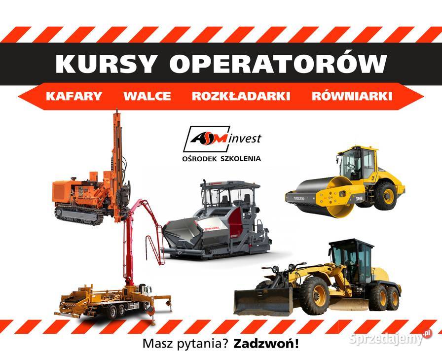 Kursy maszyn budowlanych palownica równiarka Ruda Śląska