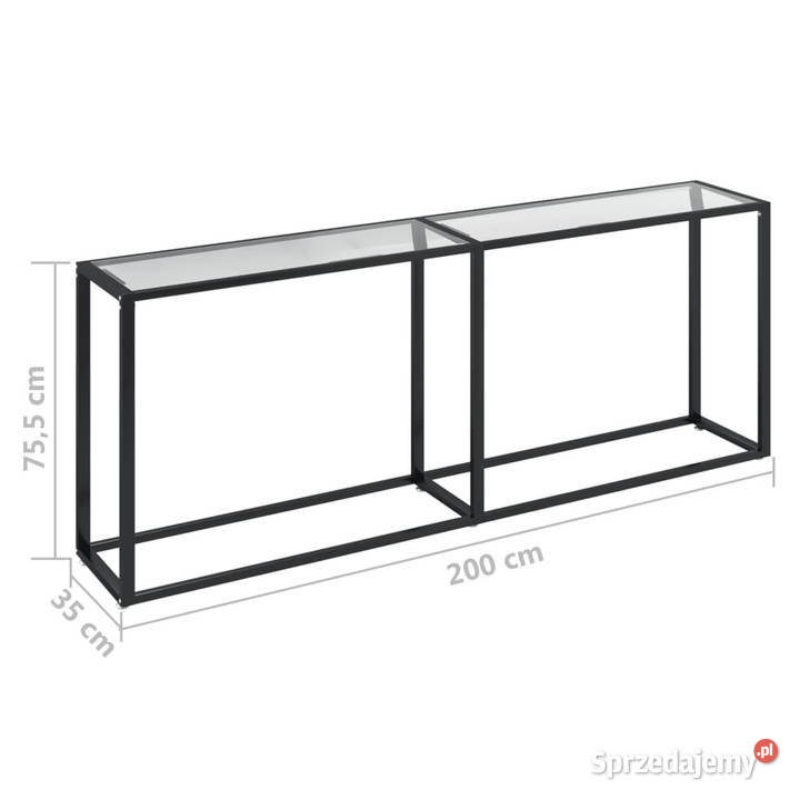 Konsola przezroczysta 200x35x755 szkło hartowane