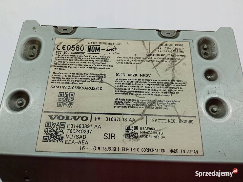 RADIO 31667538AA Volvo S90 II 2016