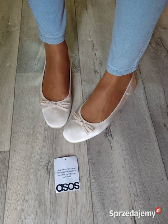 40 ASOS Kremowe baleriny wieczorowe z Londynu Obuwie Kraków sprzedam