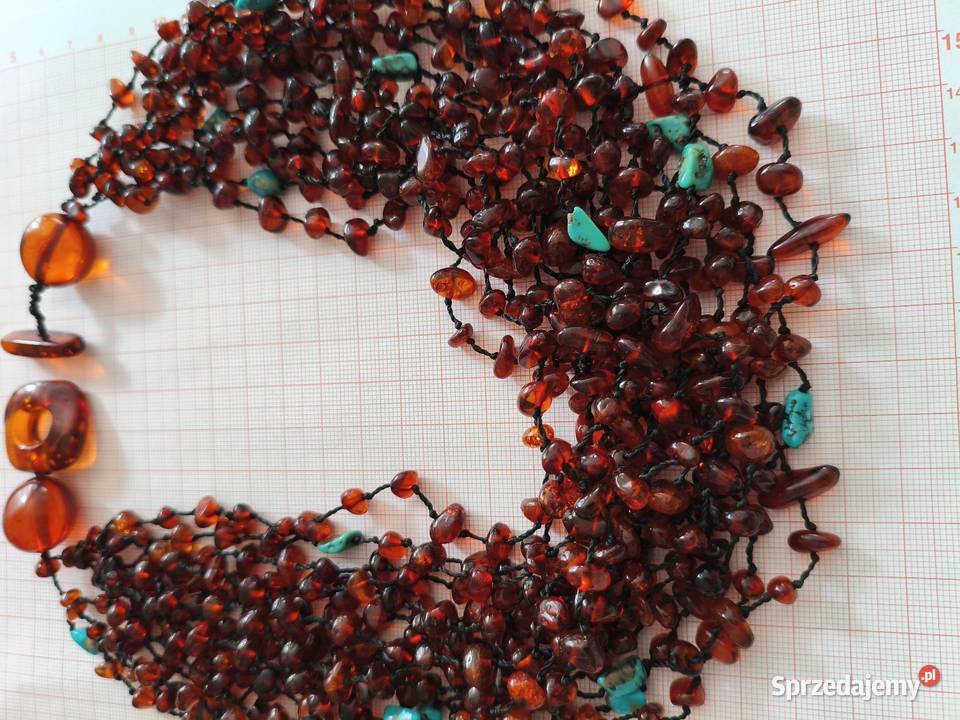 Kolia Naszyjnik Bursztyn Turkus Białystok