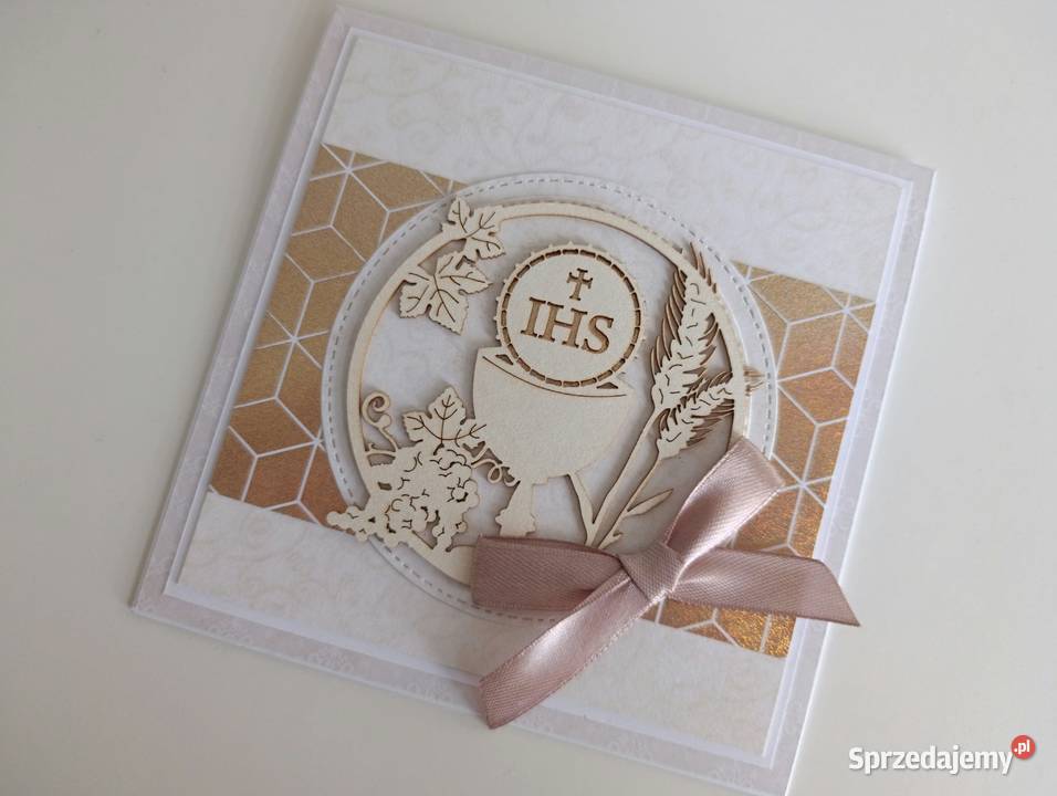 Kartka ręcznie robiona Komunia Święta handmade Łódź sprzedam