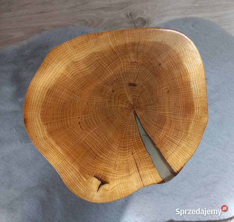 Stolik stojak na kwiaty z naturalnego plastra Starcza