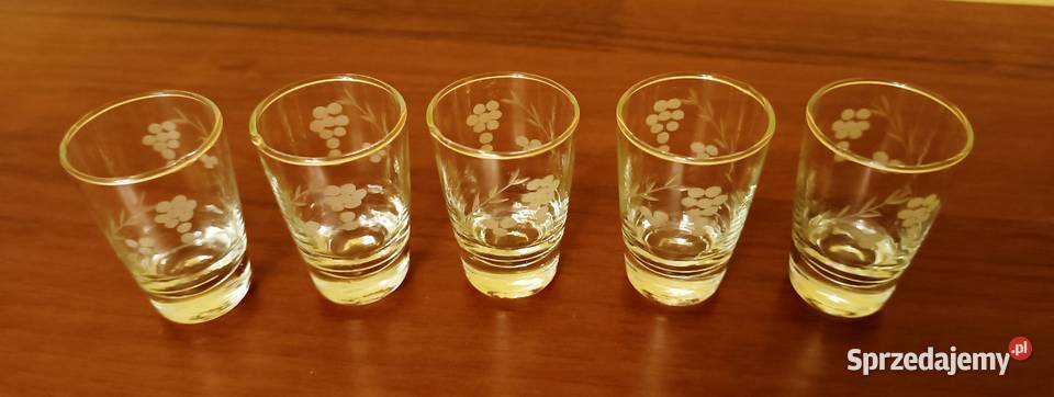 Kieliszji drobne grawerowane 5 łódzkie Łódź