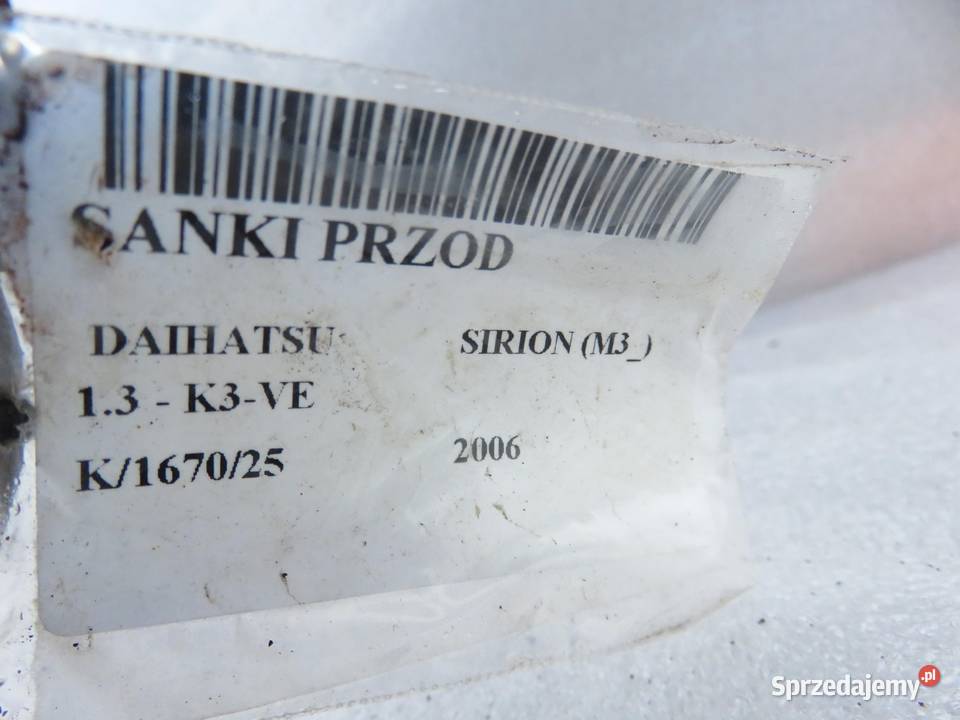 SANKI PRZÓD DAIHATSU SIRION M3 13 K3VE małopolskie