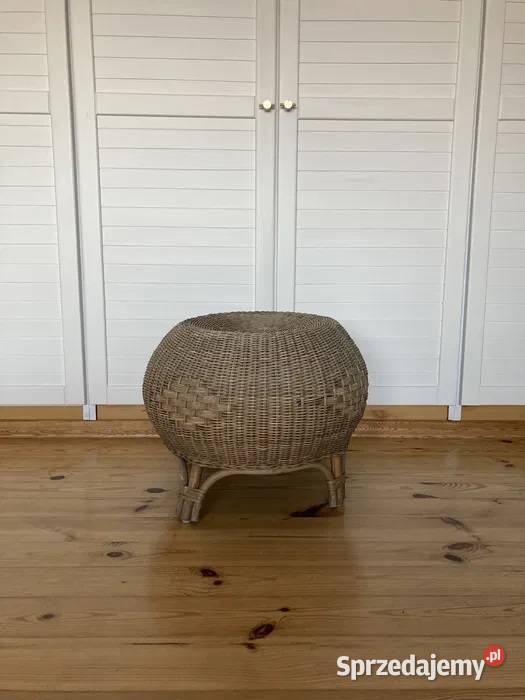 Rattanowy stołek lata 80 Vintage Poznań sprzedam