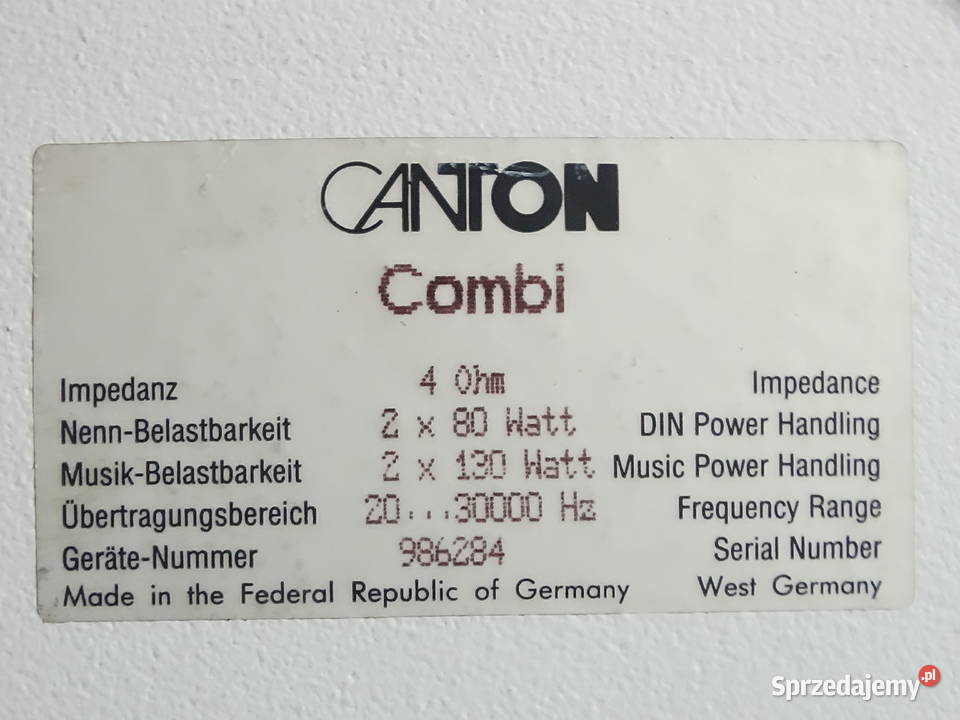 System Głośników Canton Combi 21 Subwoofer Biłgoraj