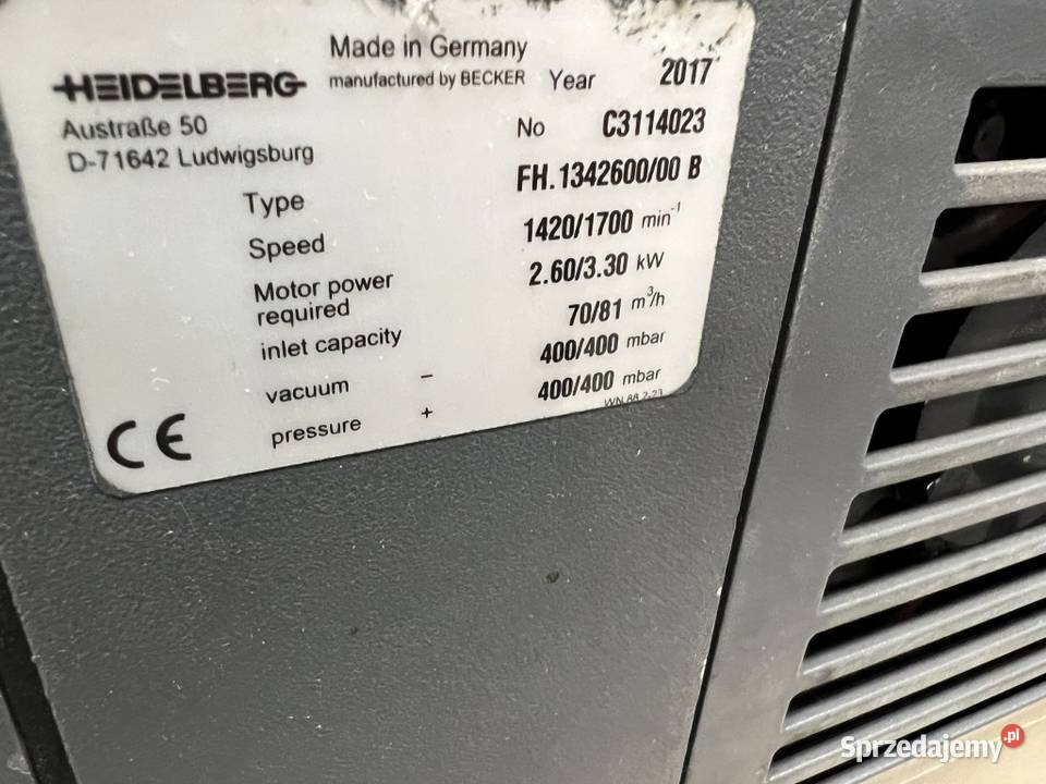 Kompresor Pompa próżniowa Becker Heidelberg Radom