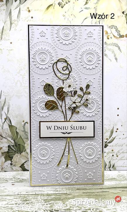 Kartka na ślub ręcznie robiona z kopertą