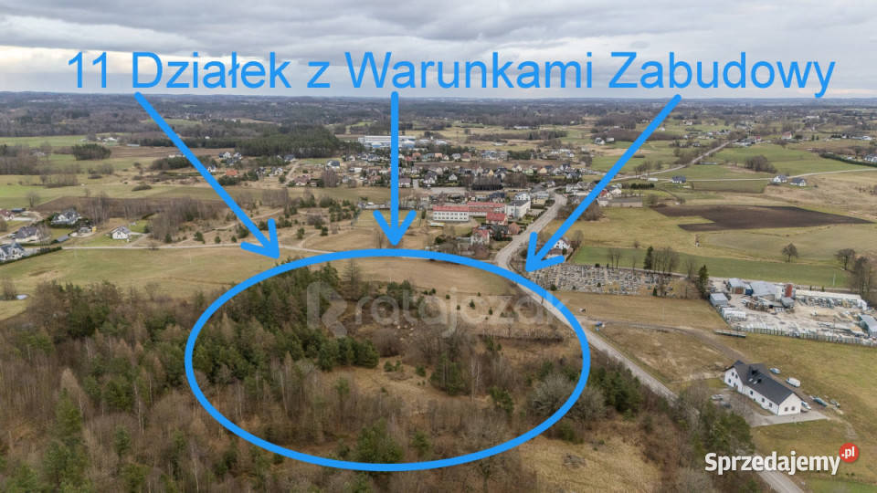 sprzedaży gruntu 1000m2 Pomieczyno 40m