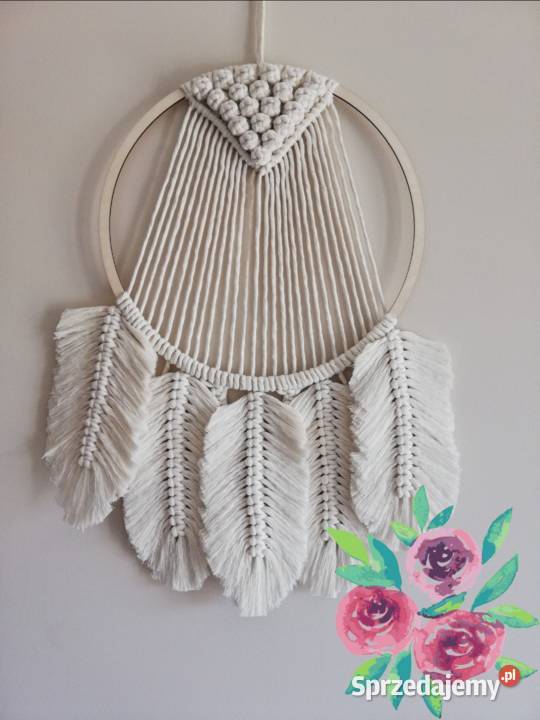 Łapacz snów makrama na kole styl boho Łapacze snów mazowieckie