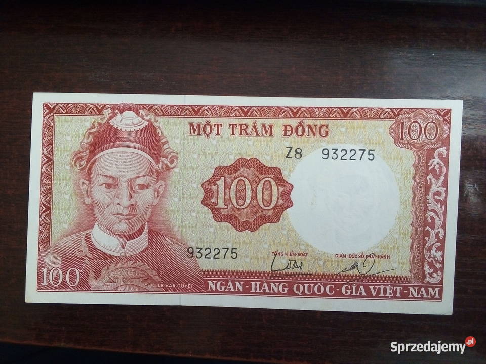 Banknot 100 dongów Wietnam Południowy mazowieckie