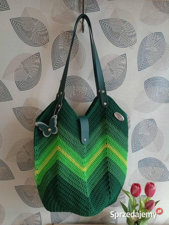 Torebka Tulipan na ramię zielony Chełm