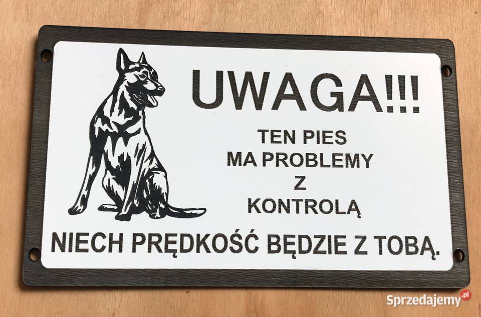Tabliczka ostrzegawczo informacyjna Psy Opole