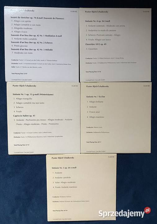 Tchaikovsky 5Cd Płyty i kasety śląskie Ruda Śląska