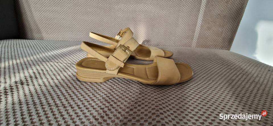 sandały skóra naturalna beżowe 39 beż Kraków sprzedam