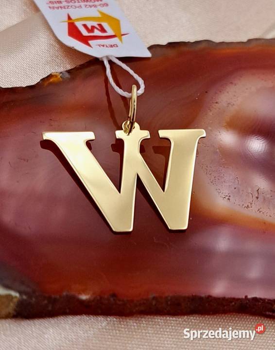 20 Wisiorek Złoty pr585 Literka W Z1211 Poznań