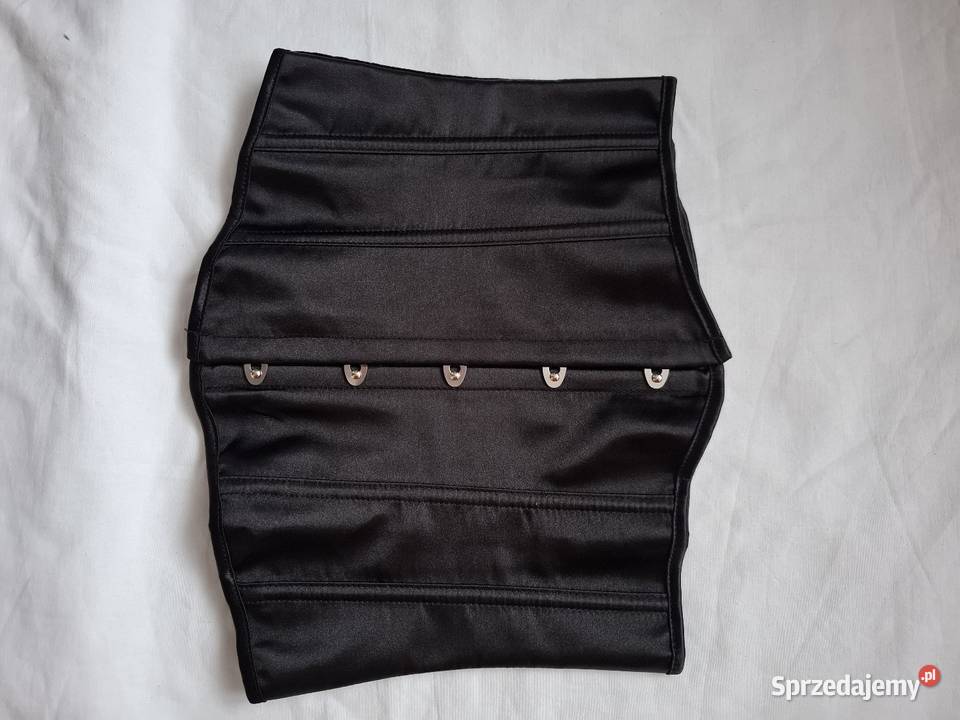 Czarny gorset nowy gładki wiązany z tyłu małopolskie