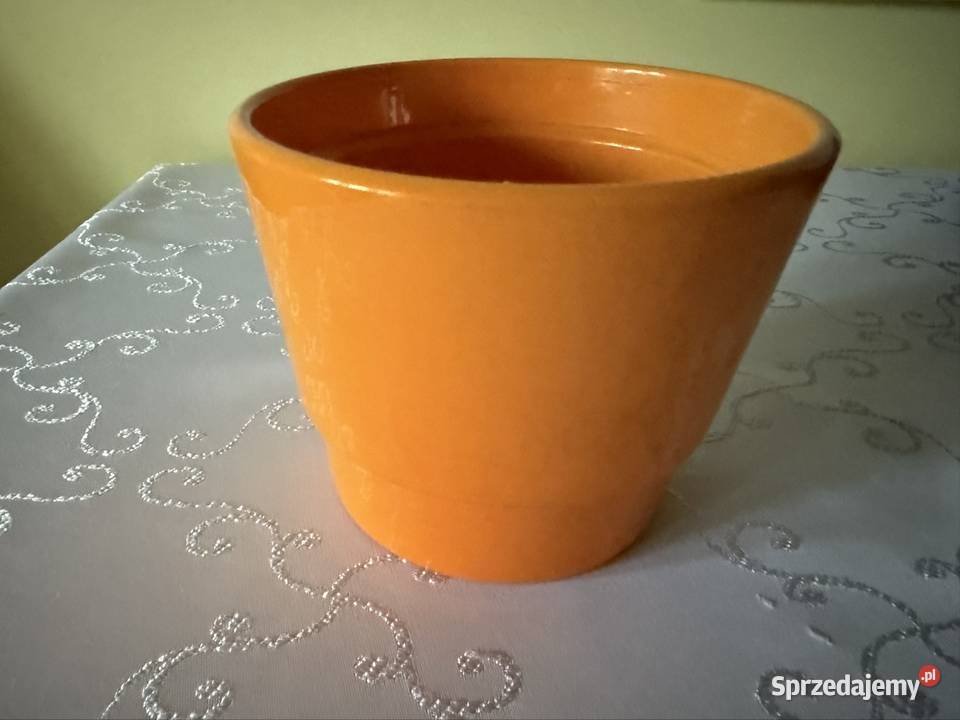 Donica Pomarańczowa Ceramiczna Dekoracyjna i sprzedam