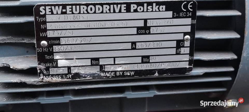motoreduktor SEW 075kw 400V śląskie Bełk