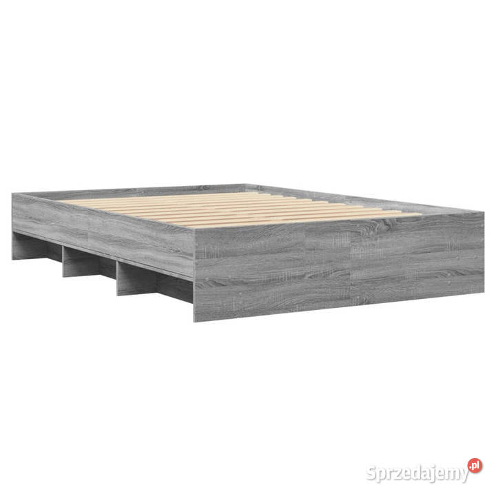 Rama łóżka szary dąb sonoma materiał 193cm Łóżka mazowieckie