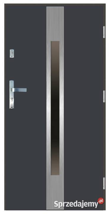 Drzwi wejściowe do domu GI28 INOX Antracyt 90 Ciemniewo