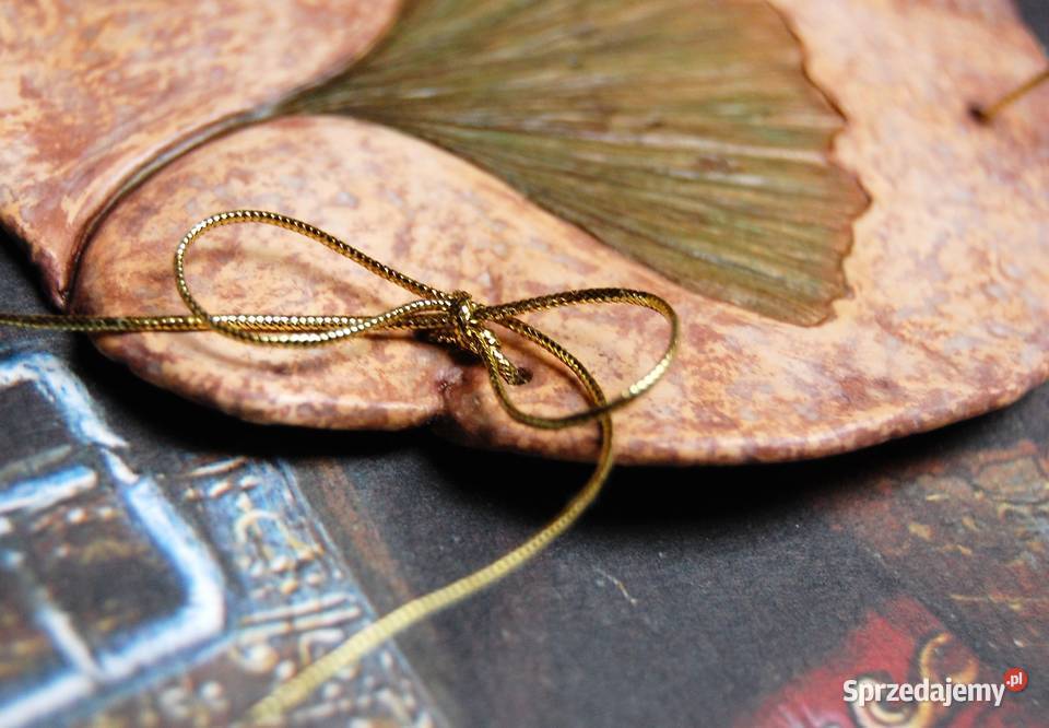 Miłorząb japoński gingko biloba liść zawieszka z Dekoracje i ozdoby lubelskie sprzedam