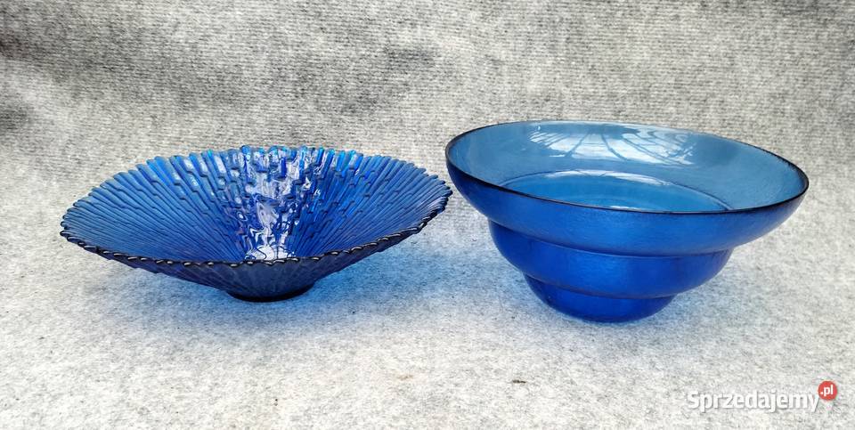 Szkło kobaltowe niebieskie zestaw kolekcja Leszno