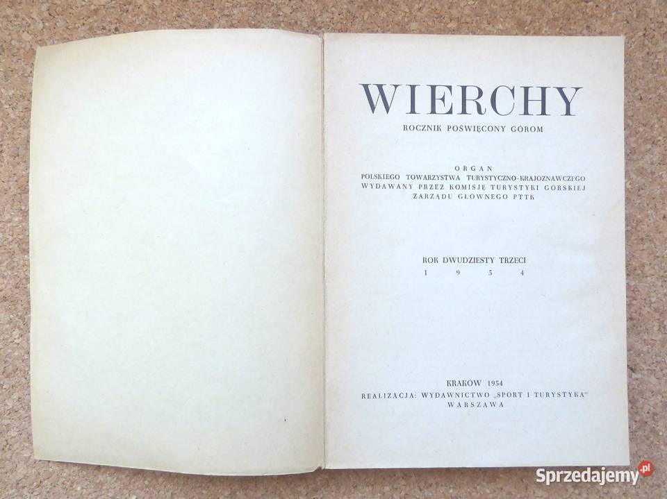 G Wierchy 1954 rocznik 23 Warszawa