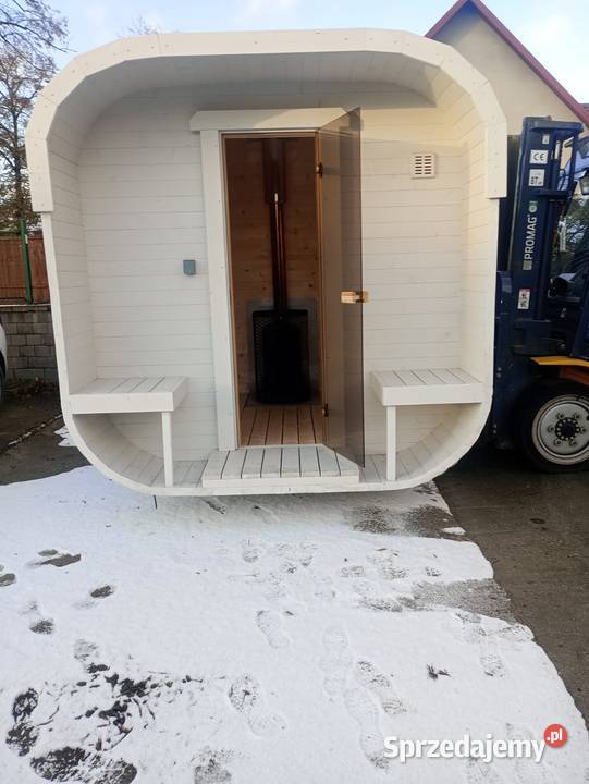 Sauna Ogrodowa Cube Medium Open 24m piec opalany Zielona Góra