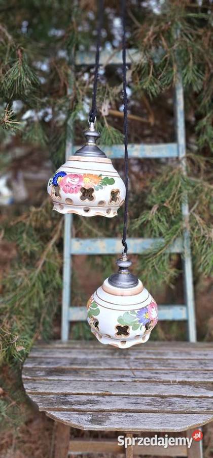 Lampa wiszaca ceramiczna ręcznie malowana Anielin sprzedam