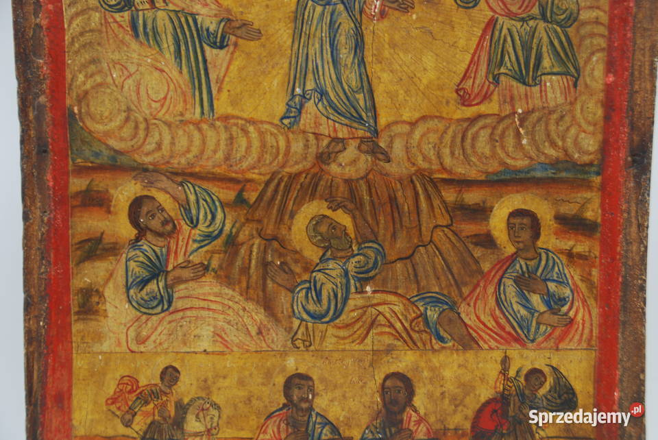 Duża ikona obraz Jezus Chrystus Grecja XIX wiek